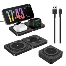 Magnetic Wireless Charger 3in1 Charging Station For Apple Watch iPhone 16 15 14