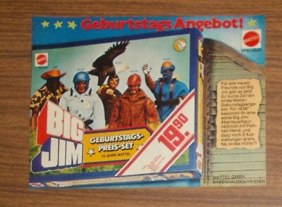 Seltene Werbung BIG JIM Big Jeff Dr. Steel Adler Geburtstags-Preis-Set 1978