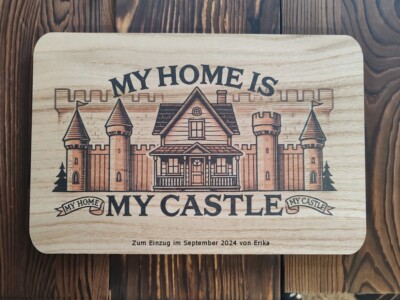 My Home ist my Castle Holzschild Türe Vintage Dekoschild Geschenk Hausbesitzer