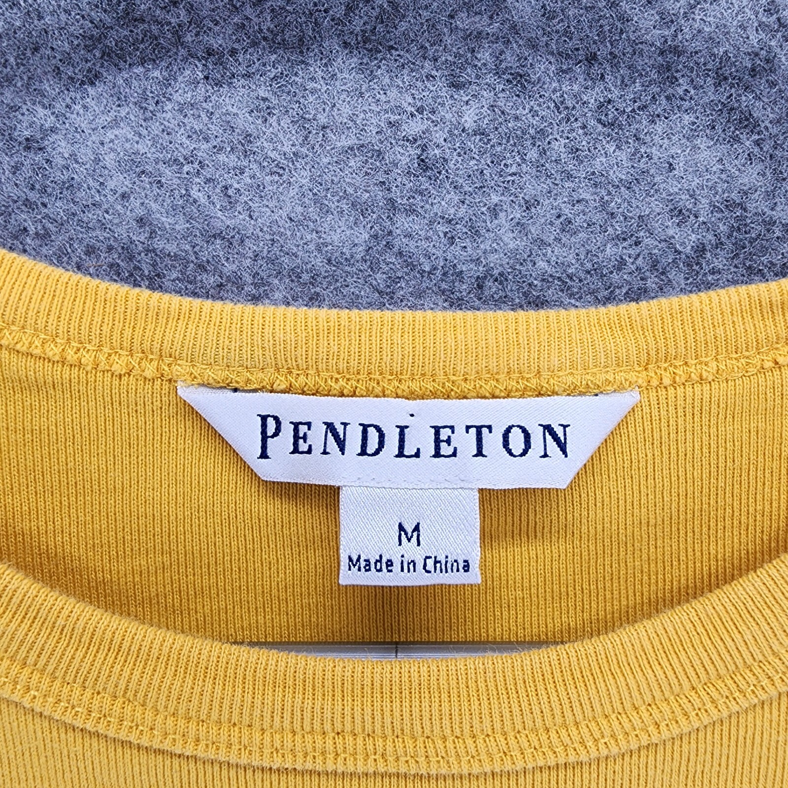 Pendleton Shirt Adult Medium Yellow Short Sleeve Ribbed Cotton Womens