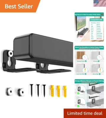 Quality Universal Soundbar Mount with Durable Metal Construction - Black Finish