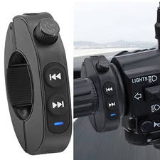 Black Wireless Bluetooth Media Button Remote Controller For Motorcycle Handlebar