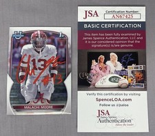 Malachi Moore SIGNED Bowman U 1st Card w/ JSA COA ~ Alabama Football