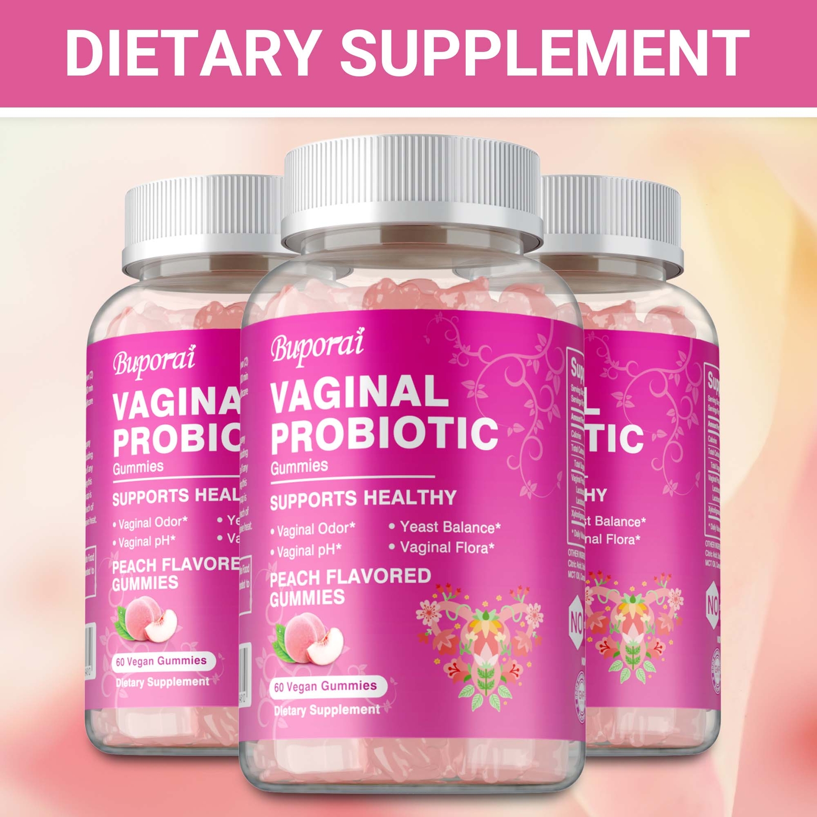 Vaginal Probiotic Gummies -Promotes Healthy Vaginal Odor and Balances Vaginal PH