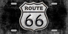 Route 66 Black White Metal Tin License Plate Frame Tag Sign For Car And Truck