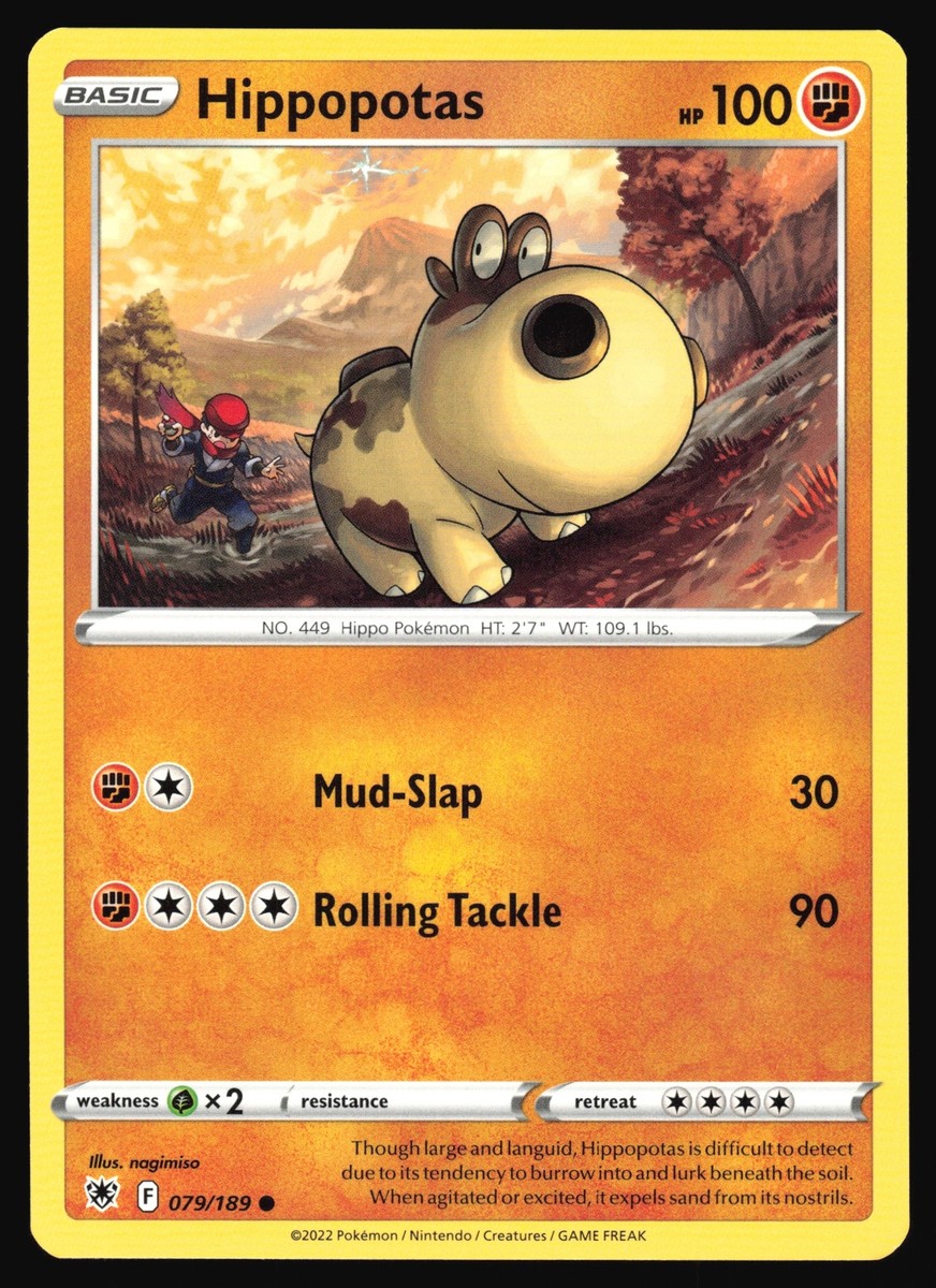 2022 Pokemon TCG Hippopotas 079/189 Astral Radiance Common | eBay
