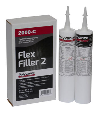 Polyvance Flex Filler Flexible Epoxy Adhesive/Filler, Cartridge Kit 2000-C