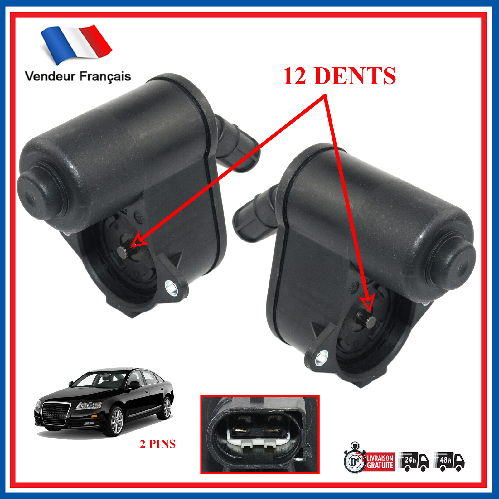 Etrier arrière 12 dents pour Audi A6 étanchéité renforcée anti blocage