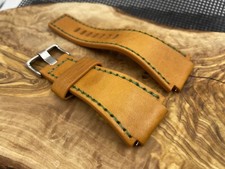 24mm ORANGE Bell  Ross Leather Watch Strap BR01 BR03 Medium 130mm X 70mm GREEN