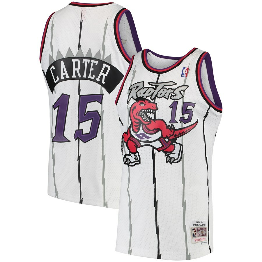 Toronto Raptors Vince Carter #15 Mitchell & Ness White 1998/99