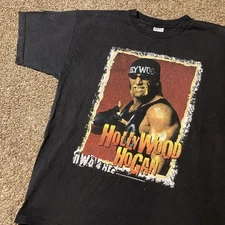 EUC Vintage 90s Hollywood Hulk Hogan NWO T Shirt Black XL Murina Wrestling