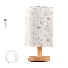 Safari Nursery Table Lamp for Room LED Bedside Nightstand Lamp with USB Port,...