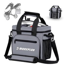 Golf Cart Cooler with Magnetic Lid 12-Can Insulated Soft Cooler Bag Dark Grey