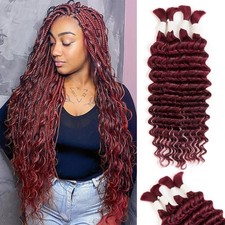 DUZIKAI Human Braiding Hair Deep Water Wave 4 Bundles/Pack 100g 22 Inch