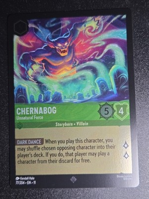 77/204 Chernabog - Unnatural Force - Winterspell - Super Rare - FOIL - Disney