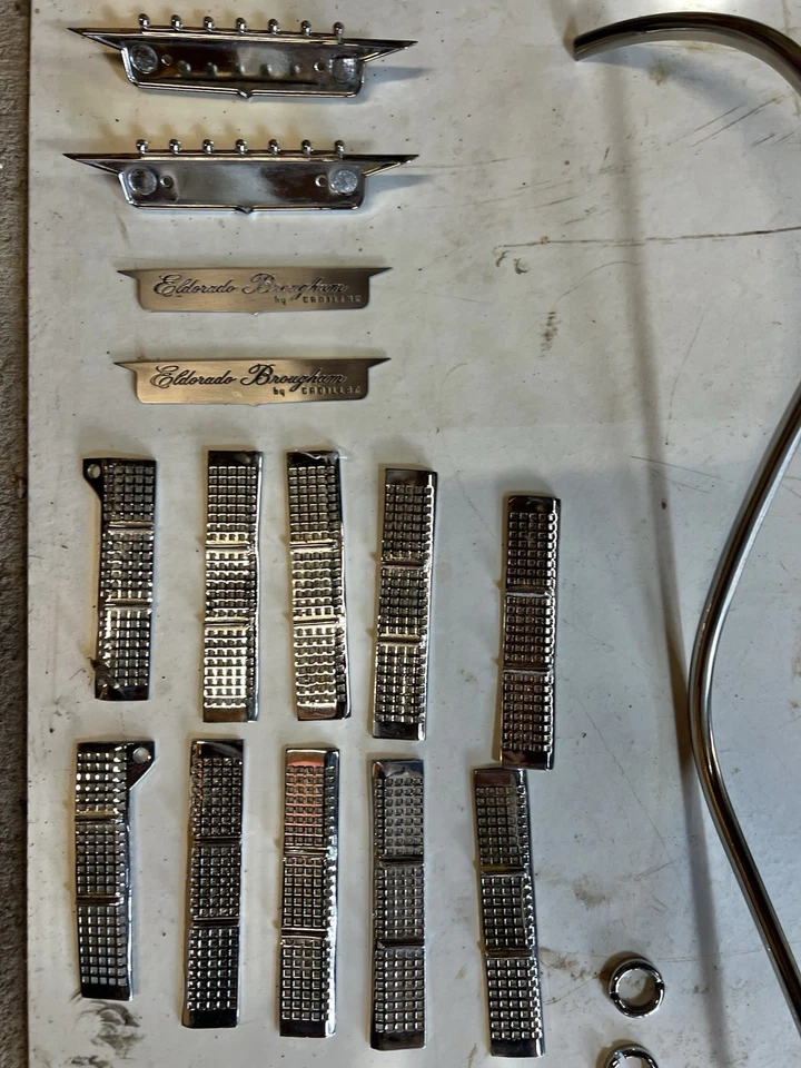 1957-1958 Cadillac Brougham Eldorado Moldings Trims Chrome Panel Left Right Rear - Image 4 of 4