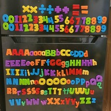 Magnetic Alphabet Letters Numbers Plastic Rainbow Colors 150 Pieces Learning