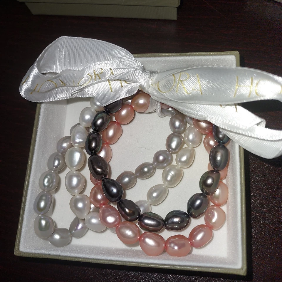 Juego de 12 pulseras elásticas Honora FreshWater Pearl (3 cajas) multicolor Foto 3 de 4