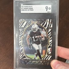 2022 Panini Select #17 Davante Adams Zebra Prizm Die-Cut SGC 9 Raiders