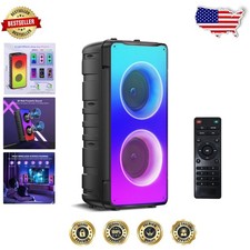 Portable Bluetooth Speaker 80W Peak, 10000mAh Battery, TWS Stereo, FM Radio