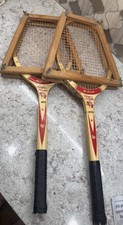 Vintage Wilson Famous Player model Tennis Racket Lot Of 2 With Wooden Guards