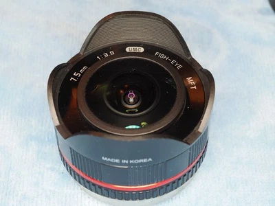 Samyang 7.5mm f/3.5 UMC Fisheye MFT Lens Black--Mint! - Image 1 of 4