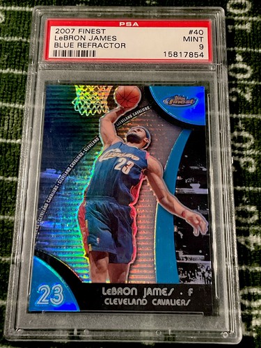 2007 FINEST PSA 9 BLUE REFRACTOR LeBRON JAMES 115/199 #40