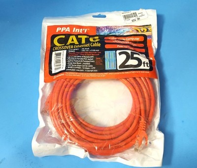 25FT- CAT CROSSOVER Ethernet Cable, PPA Int'l, RJ45, 8072, Cat6-Xover-25' RED