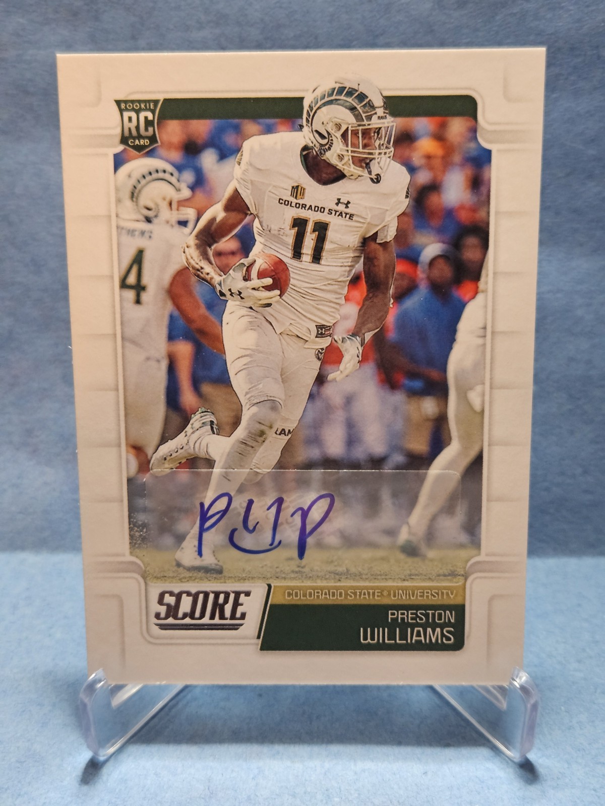 2019 Score Rookies Signatures Preston Williams #403 Rookie Auto RC Colorado St