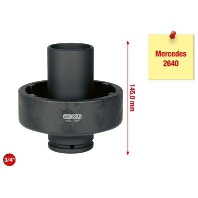 KS TOOLS 460.1065 3/4in 6 Point Socket Mercedes Axle Nut 64mm