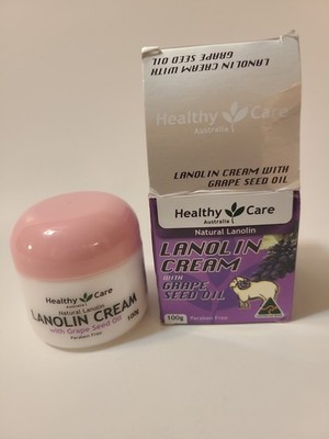Healthy Care Australia Lanolin Cream with Grape Seed Oil USA Seller New 100g 