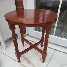 Vintage Beautiful Brown Folding Table Side Table - H 46cm X Wide 42cm