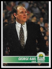 1994-95 NBA Hoops Basketball George Karl Coach Card #294 Seattle Supersonics HOF