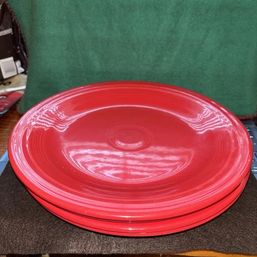 4 Fiestaware Dinner Plates 10.5” Fiesta Scarlet Red Homer Laughlin