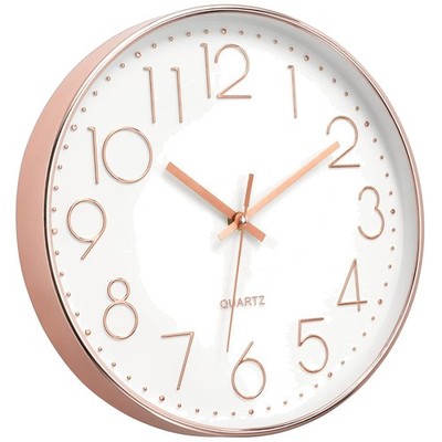 Modern Wall Clock 12 Inch Non-Ticking Silent Batte