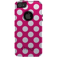 OtterBox Commuter for Apple iPhone Pick Model White  Hot Pink Polka Dots
