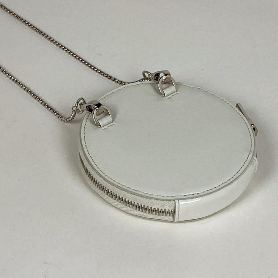 PRADA Round Pouch Chain Shoulder Bag 1NR003 White Leather with Box #BS1521 thumbnail 2