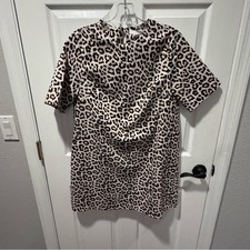 H&M Leopard Print Short Sleeve Shift Dress (Size S)