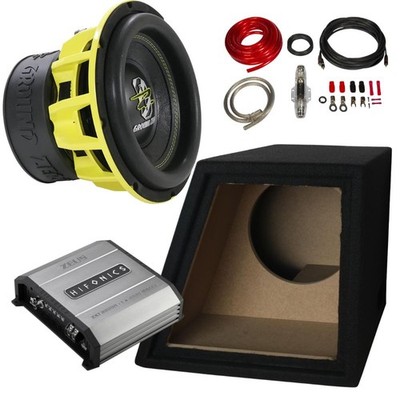 Auto Subwoofer Set 25cm Bandpass Ground Zero GZHW 25XSPL-D2 HiFonics ZXT1000/1