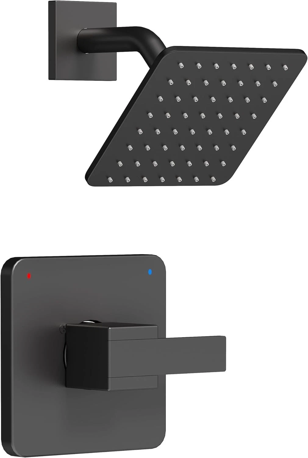 Matte Black Delta Shower Trim Kit with 6-Inch Shower Head - No Valve Included