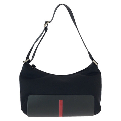 Prada Sport Neopren Handtasche schwarz rot silber Unisex Beuteltasche authent...