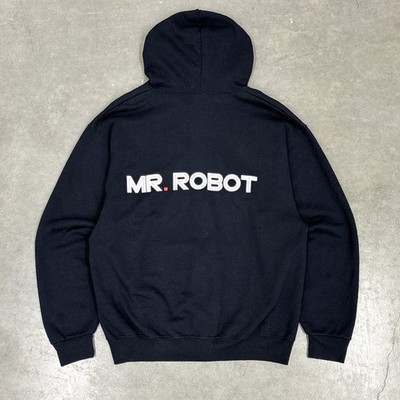 Mr Robot TV Show Promo Full Zip Hoodie XL Black Hacker Rami Malek RARE 2015