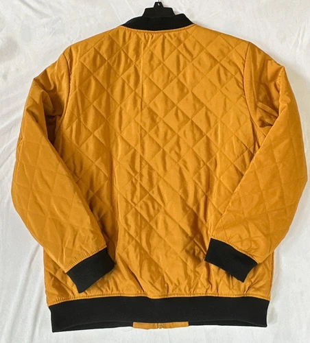 Marc Ecko Mens Jacket Large Full Zip Up Quilted Zip Tech Streetwear Tan NWT image 11