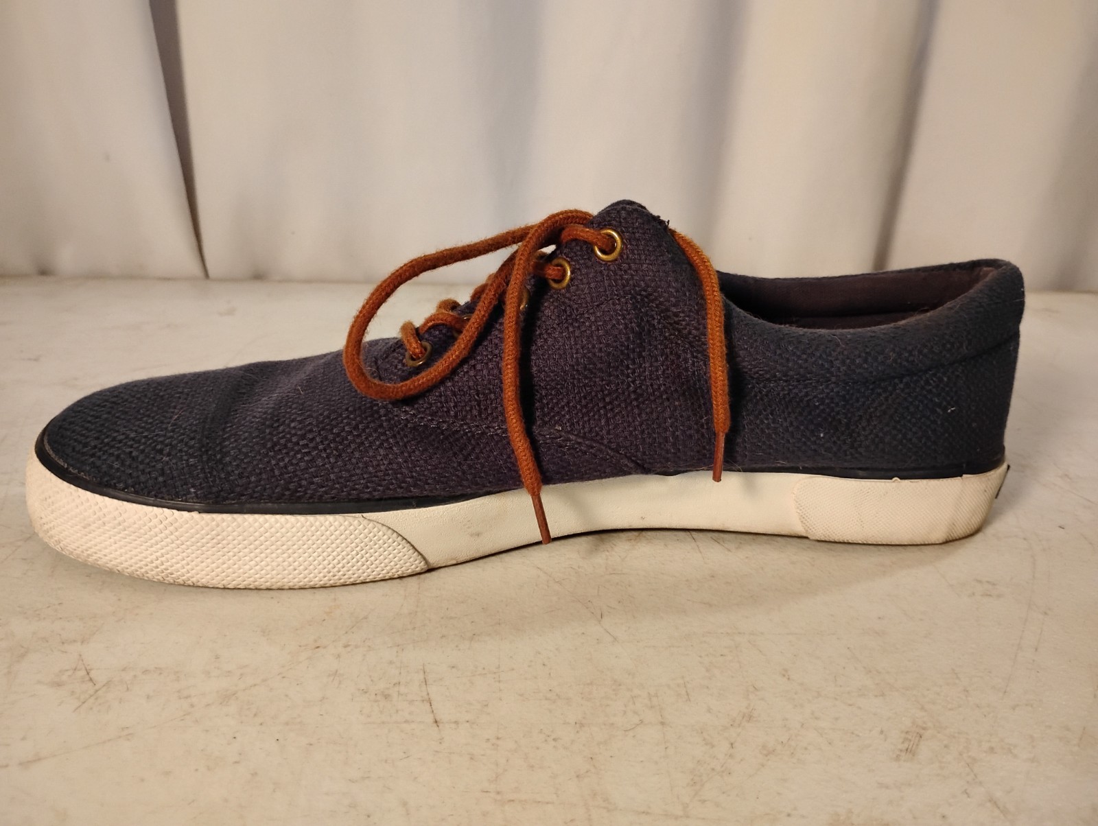 Polo Ralph Lauren Forestmont II blu Hopsack scarpa da barca uomo sneakers 13D pony