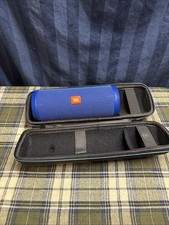 JBL Flip 6 Portable Speaker System - Blue W/Case. Not Working. Parts Only.  C1