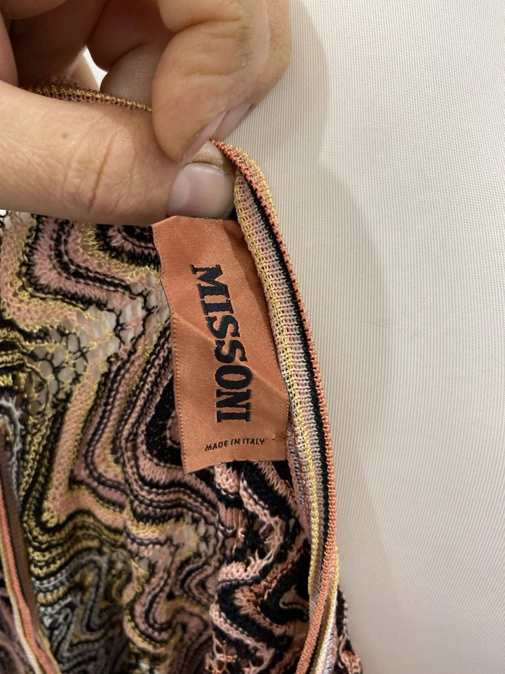 S42#Missoni Pancho Multicolor con Capucha Hecho en Italia Foto 3 de 4