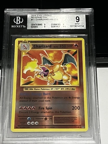2016 Evolutions Reverse Foil Charizard Holo BGS 9