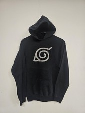 Naruto Hoodie Youth XL Black Leaf Village Symbol Fleece Anime Pullover Graphic