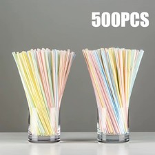 100-1000x Straws Flexible Plastic Bendy Colourful Drinking Straw Party Birthday*