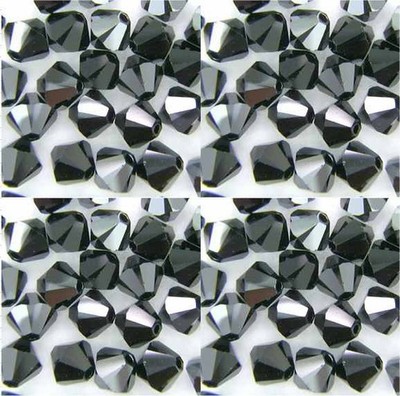 15 SWAROVSKI ZWEIKEGEL 8mm KRISTALL PERLEN JET HÄMATIT SUPER ANGEBOT